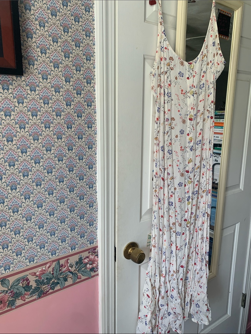 Sacred Threads White Floral Spaghetti-Strap Maxi Dress